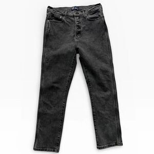 GAP Vintage Slim Charcoal Black High Rise Button Up Denim Jeans Sz 8